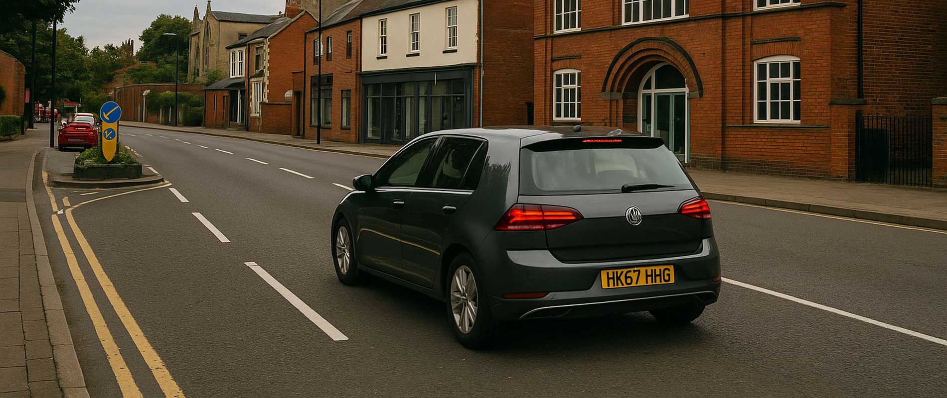 Vehicles heading toward the outskirts of lincoln