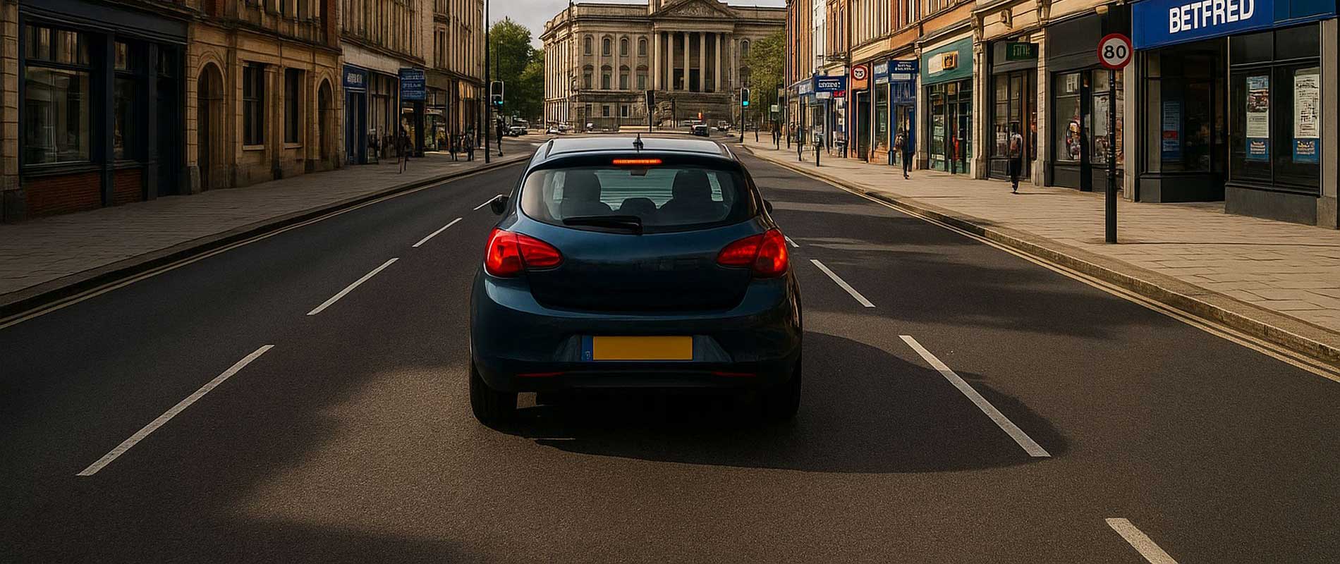 Cars moving through early morning mist in portsmouth